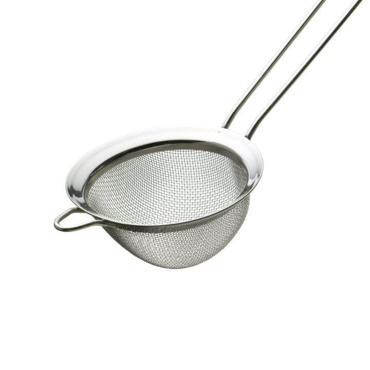 la-cafetiere-stainless-steel-tea-strainer-single-ear-with-long-handle-hi-tech-strainer-dishwasher-safe-silver-กระชอนสแตนเลส