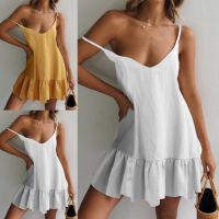 COD DSTGRTYTRUYUY Kaka Womens Summer Swimsuit Cover Up Loose Sleeveless Bikini Coverups Casual Cami Beach Dress