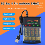 Bộ Sạc Pin AA AAA BMAX 4 Khe Pin - Bộ Sạc Pin Tiểu