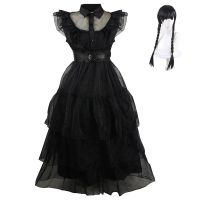 Movie Wednesday Cosplay Costume Dresses Wednesday Addams Cosplay Gothic Wind Adult Kids Children Dress Halloween Party Costumes