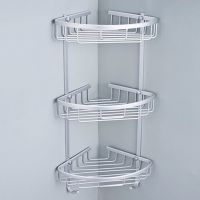 Bathroom Shelves Aluminum Shower Triangular Rack Storage Corner Shelf For Shampoo Soap Cosmetic Basket Holder 2/3 Layer Bathroom Counter Storage