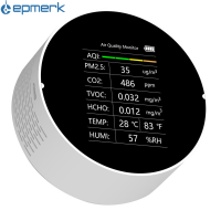 [electronicshop]Tuya W-IFi มัลติฟังก์ชั่เครื่องตรวจจับคุณภาพอากาศ7 In 1 PM2.5 TVOC CO2 HCHO อุณหภูมิความชื้น AQI ตรวจจับบ้านโต๊ะสำนักงานรถในร่มคุณภาพอากาศตรวจสอบ