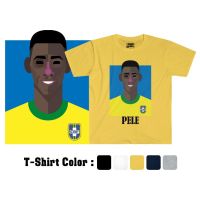 เสื้อยืดคอกลมPSM เสื้อยืดลายนักฟุตบอล เสื้อลาย Pele S-5XL