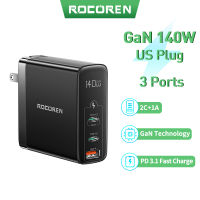 Rocoren 140วัตต์ GaN ชาร์จ USB Type C PD 3.1 QC ค่าเร็ว4.0 3.0 USBC ชาร์จอย่างรวดเร็วชาร์จสำหรับ MacBook Pro iPhone 14 13 pro max Xiaomi