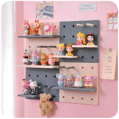 【CW】 Wall-mounted Hole Board Wall Shelf Punching Hanger Bookshelf  Figure Display Shelves Bedroom Desk Storage Holder