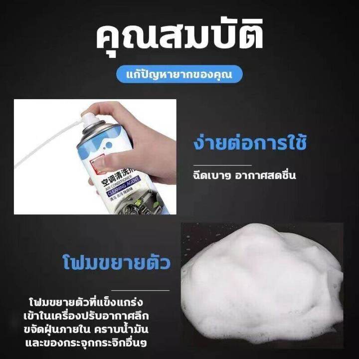 สเปรย์ล้างแอร์-สเปรย์ล้างแอร์รถยนต์และแอร์บ้าน-โฟมล้างแอร์-650ml-ไม่มีการถอดประกอบ-ฆ่าเชื้อโรค-ขจัดกลิ่นอับ-แก้ภูมิแพ้-ดับกลิ่นแอร์รถ-สเปรย์โฟมล้างแอร์รถยนต์-โฟมล้างแอร์รถยนต์-น้ำยาล้างแอร์รถยนต์