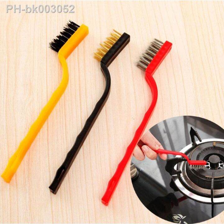 3p/Set Efficient Gas Cooker Brushes Nylon/copper/iron Brush Hair Gas