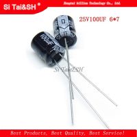 50PCS Higt quality 25V100UF 6x7mm 100UF 6.3x7 25V Electrolytic capacitor