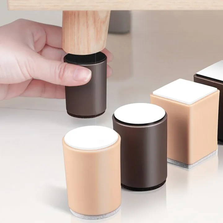 （HOT）4Pcs/set Furniture Legs Pads Square/Round Coffee Table Feet Base