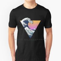 Great Wave Aesthetic T Shirt Cotton 6Xl Aesthetic Japan Nihon Hokusai Great Wave Kanagawa Nature Sea Mounn Gradient Pretty