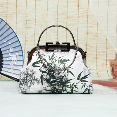 กระเป๋าถือสีขาว Hanfu สไตล์โบราณมีร้านเชนวินกระเป๋าหิ้วกระเป๋าถือนำเข้าทำมือกระเป๋ากี่เพ้าใหม่