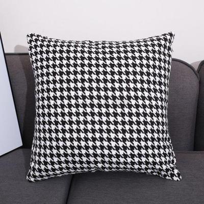 【SALES】 Houndstooth Sofa Seat Linen Pillow Cover Plaid Stripe Geometric Cotton Living Room Backrest
