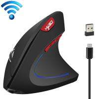 SmartPhonemall HXSJ T22 2.4GHz Wireless 4-Keys 2400 DPI Adjustable Ergonomics Optical Vertical Mouse(Black)