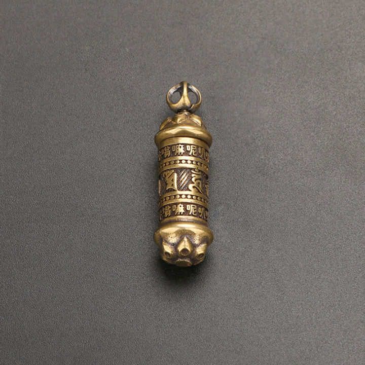 shiqinbaihuo-จี้รูปขวดน้ำมนต์ทองเหลืองสำหรับพวงกุญแจทำด้วยมือทองแดงโบราณ