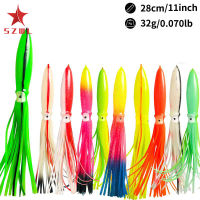 SZWL 28cm32g Luminous Octopus Fishing Lure Lifelike Squid Skirt Fishing Bait Fishing Gear For Saltwater Freshwater