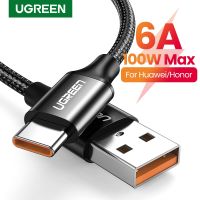 UGREEN สายเคเบิล6A 5A USB ชนิด C,ซูเปอร์ชาร์จเร็ว3.0เร็ว USB C สาย USB Type-C สายเคเบิลข้อมูลสายชาร์จสำหรับ P20 Huawei P30 Pro