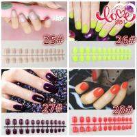 [Spot] Nail Art Kuku Palsu เล็บปลอมสีบริสุทธิ์เรียบง่าย 24 ชิ้นเล็บปลอมแต่งเล็บสำเร็จรูป