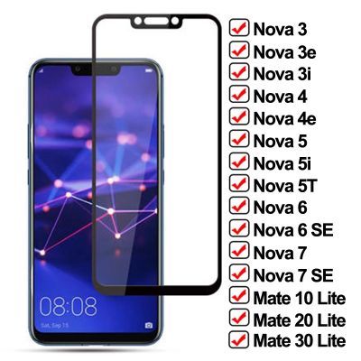 [spot goods66] 11D Anti Burst Screen Clear Protector กระจกนิรภัยสำหรับ Huawei Nova 7 6 SE 5i 5T 4E 3i 3T Mate 10 20 30ป้องกันฟิล์มแก้ว