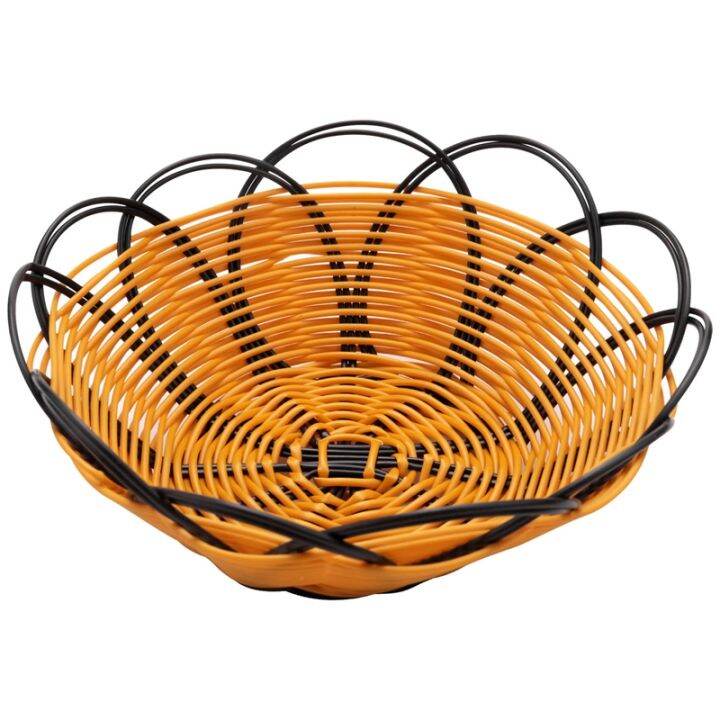 7-inch-plastic-braided-basket-fruit-vegetable-cookies-container-holder-black-amp-orange