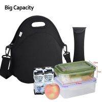 ☬❁◆ Waterproof Neoprene Lunch Bag Thermal Insulated Lunch Box Tote Cooler Bag Bento Pouch Lunch Container School Food Storage Bags