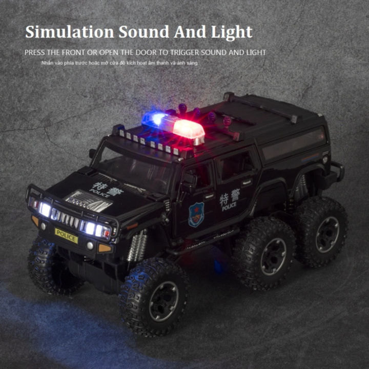 ใหม่132-hummer-6-6บิ๊กยางล้อแม็กรถยนต์รุ่นดัดแปลงตำรวจรถออฟโรด-d-iecasts-โลหะรถของเล่นรุ่นแสงเสียงของขวัญเด็ก