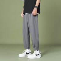 HOT14★Mens Cal Pants 2023 Spring and Summer New Breathable Bunched Foot Pants Inside Bag Edge Hanging Feeling Jogging Sweatpants