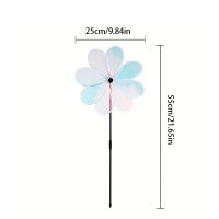 SHICHENG กังหันลมหลากสีสำหรับของเล่นเด็ก,ขนาด25/30/38ซม. กังหันลม PVC เปลี่ยนสีได้มีหลายใบปกป้องดอกไม้พืชสวนกังหันลมใช้ตกแต่งกลางแจ้ง