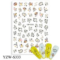 【YF】✒  New Year Stickers for Nails Adhesive Decals Star Design Manicure Foil Decorations