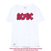 เสื้อยืดพรีเมี่ยมเสื้อยืด พิมพ์ลายโลโก้ acdc Purple White hnm uniqlo สีม่วง พรีเมี่ยม