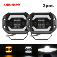 ANMINGPU 5 "นิ้ว Spotlight Flush Mount LED Work Light Bar Hi/low Beam Off Road 4X4 Atv Niva Lada รถ12V 24V LED Pods ขับรถหมอกไฟ