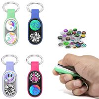 【CC】 Decompression toy silicone fingertip pop-up keychain focus exercise development intelligence finger buckle
