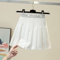 Spring and summer pleated skirt show thin elastic joker prevent exposed skirts English short skirt of tall waist letters a word female golf badminton