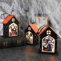 Halloween Luminous Cabin Tomb โครงกระดูก Death สีดำฟักทอง Led LED Haunted House Happy 2023ฮาโลวีน Decor