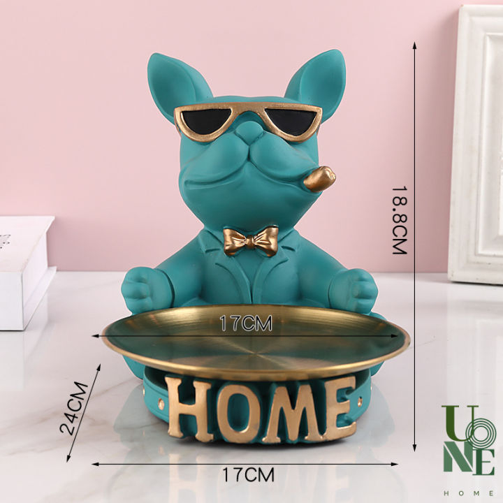 uonehome-พร้อมส่ง-h101-ของแต่งบ้าน-รูปปั้นเรซินบลูด็อก-home-ถาดวางของบลูด็อก-สไตล์นอร์ดิก-ของแต่งโต๊ะ-ดีไซน์สร้างสรรค์-ของขวัญวันเกิด