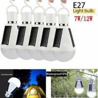 Rechargeable LED Bulb E27 LED Solar Lamp 7W 12W AC85V-265V Outdoor Emergency Portable Solar Powered Bulb Camping Light