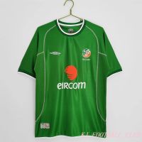 เสื้อเสื้อกีฬาแบบวินเทจ Jersey Bola Home ไอร์แลนด์2002