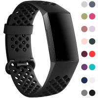 สายนาฬิกาสำหรับ Fitbit Charge 4 Band,ซอฟท์ซิลิโคน Breathable Breathable กีฬาสายรัดข้อมือกันน้ำพร้อมช่องอากาศสำหรับ Fitbit Charge 4 SE/Fitbit Charge 3/Fitbit Charge 3 SE เครื่องติดตามกิจกรรมในฟิตเนส (ไม่มี Tracker)