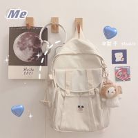 【Ready Stock】School bag Korean style large-capacity school bag 14-inch laptop backpack high school ins style backpack Harajuku beg galas beg sekolah