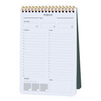 Undated Daily To Do Planner Personal Notebook Task Checklist Organizer with Meals, Notes, Spiral Bound Agenda Flexible Cover