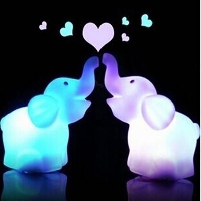 【CC】 Elephant Led Night Soft Protecton Lamp Babies Sleeping