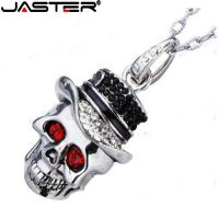 JASTER Cool real crystal skull head usb flash Drive 4G 8G 16G 32G 64G USB 2.0 Card Memory Stick u disk Free Shipping