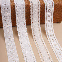 1 Meter Cotton Embroidery Lace Fabric Accessories 4.5cm Race Wedding Ribbon Dentelle Lace For Needlework Clothing  Trim Fabric  Material