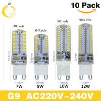 10ชิ้น/ล็อต G9ไฟ Led หลอด220V 7W 9W 10W 12W หลอดไฟข้าวโพด360องศา Smd3014 2835โคมไฟระย้า G9ไฟฮาโลเจนเปลี่ยน