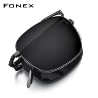 FONEX Pure Titanium Polarized Sunglasses Men Folding Square Sun Glasses for Men 2019 New High Quality Male Korean Shades 839 Decanters