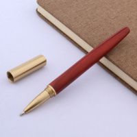 ปากกาเซ็นชื่อโรลเลอร์บอลทำจากไม้ทองแดง017ปากกาอุปกรณ์สำนักงานหมึกปากกาลูกลื่นที่หมุนปากกาทอง0.7มม.