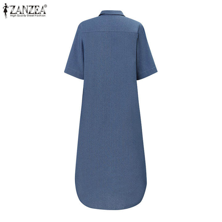 สินค้ามาใหม่-จัดส่งฟรี-fancystyle-zanzea-เสื้อยีนส์แฟชั่นสไตล์เกาหลีของผู้หญิงลำลองติดกระดุมชุดมีปกคอเสื้อ-10