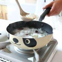 20cm Japanese Style Cute Panda Printed Non-stick Frying Pan eless Aluminum Small Wok for Home Kitchen Sturdy handle