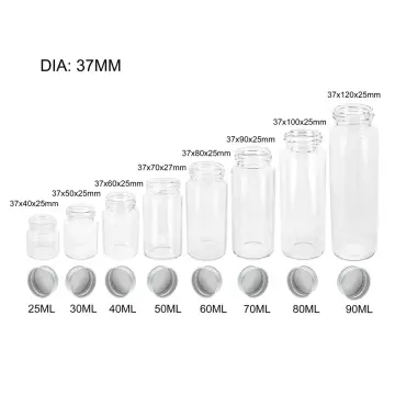 Buy 24PCS 10ml/15ml/20ml/30ml/40ml/50ml/60ml Glass Bottles Stopper