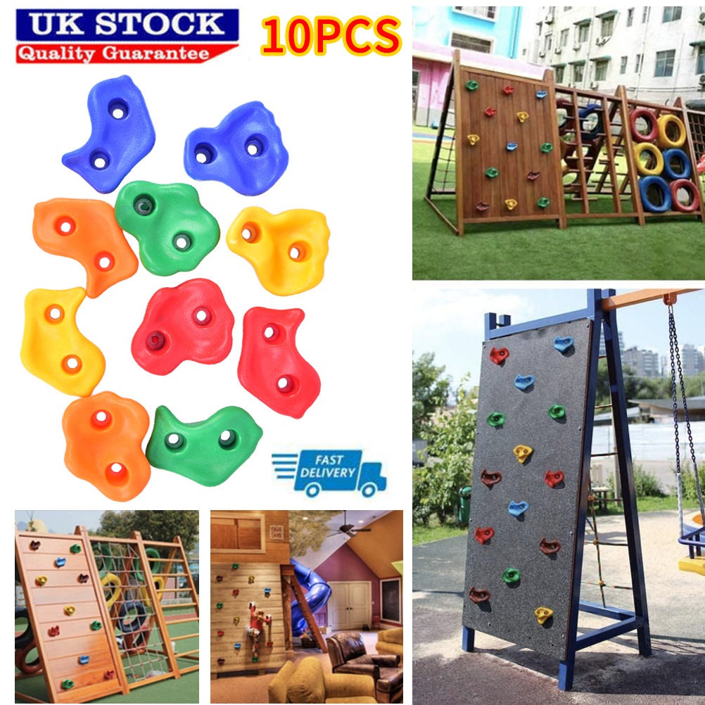 10X Rock Climbing Holds Wall Stones In/Outdoor Kids Playground Grab Grip 