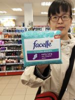 Spot German imported facelle non-fluorescent pure cotton soft ultra-thin sanitary napkin four 4 drops daily night use